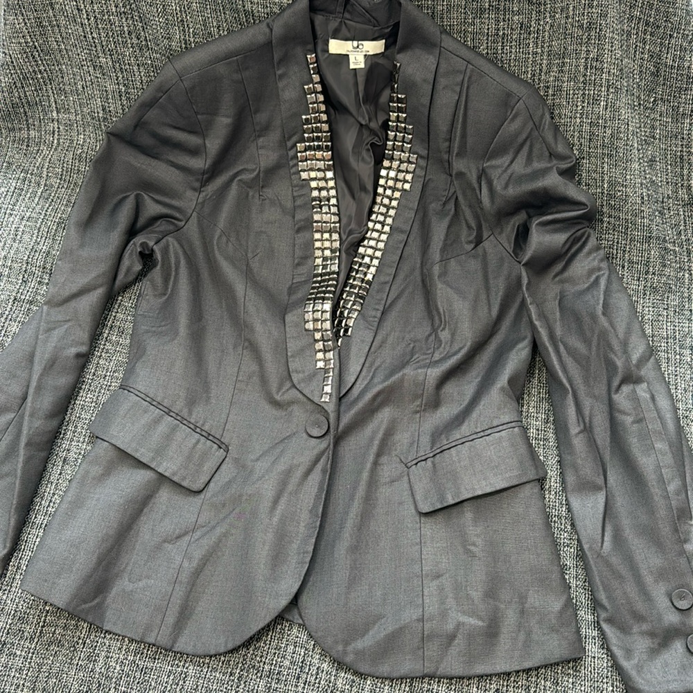 YA LOS ANGELES - gray jacket/blazer size Large